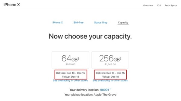 iPhone X全球发货时间进一步缩短 最快次日达